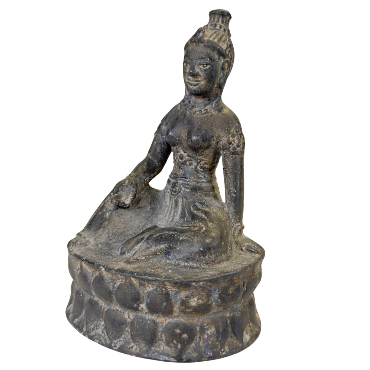 Profil weibliche buddhistische Göttin bronzene Statue antik