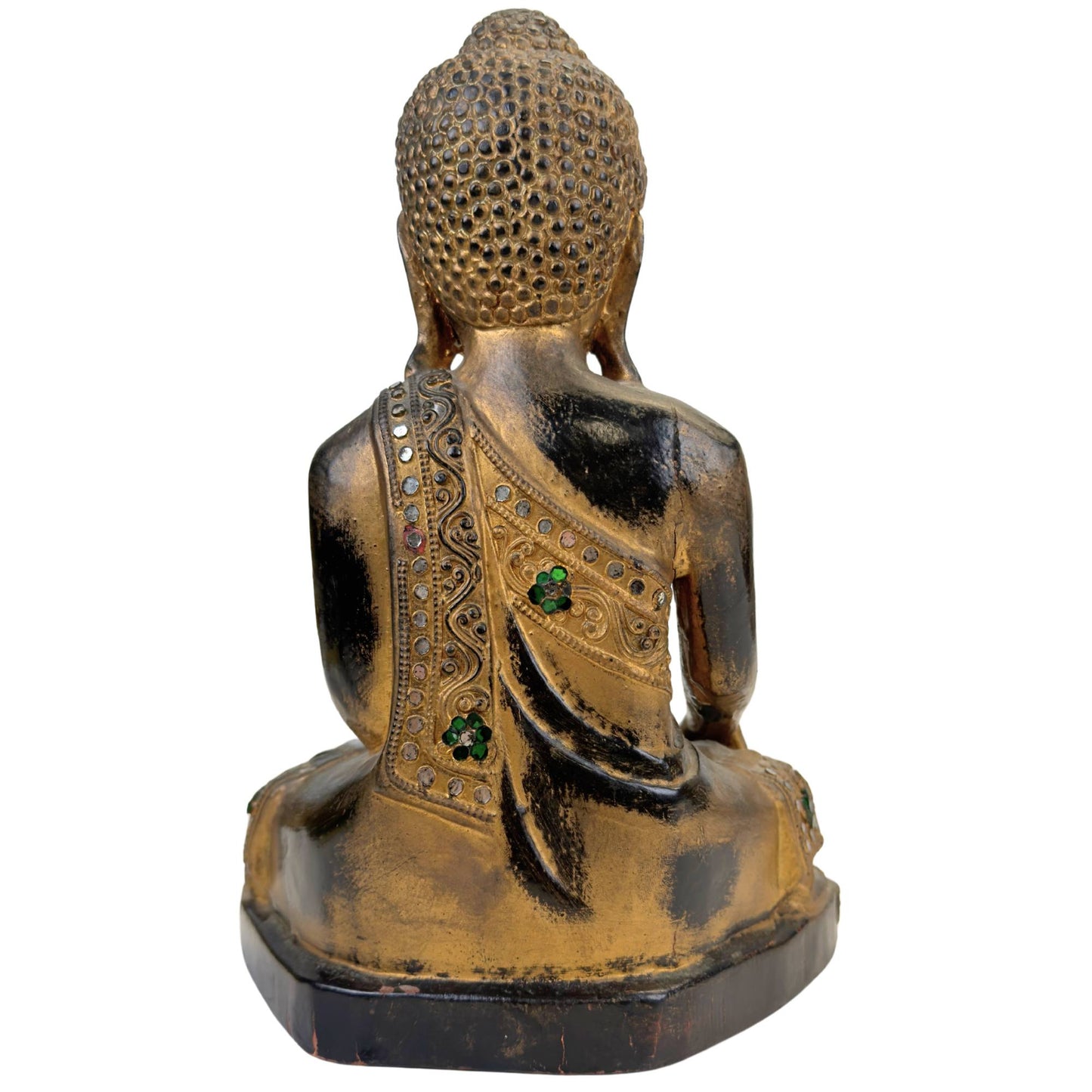 Vergoldete Buddha-Statue aus Myanmar mit traditioneller Oberflächenbehandlung