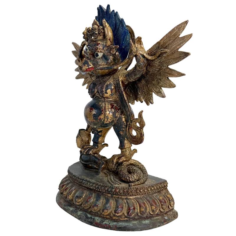 Vergoldete Garuda-Statue aus Bronze aus dem Himalaya mit dekorativer Kraft