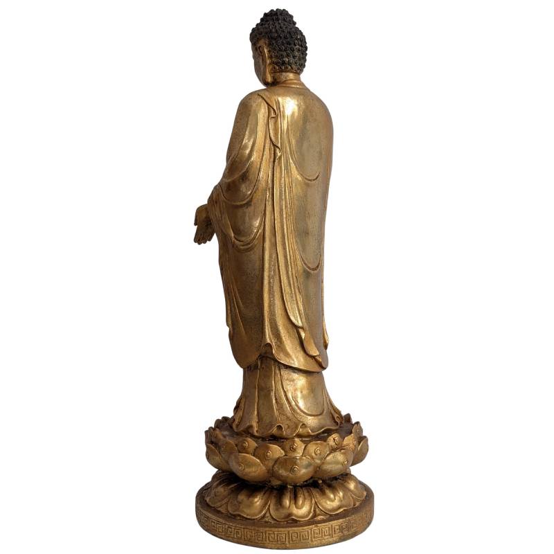 Vergoldete Buddha-Statue aus Bronze aus China, 19. Jahrhundert