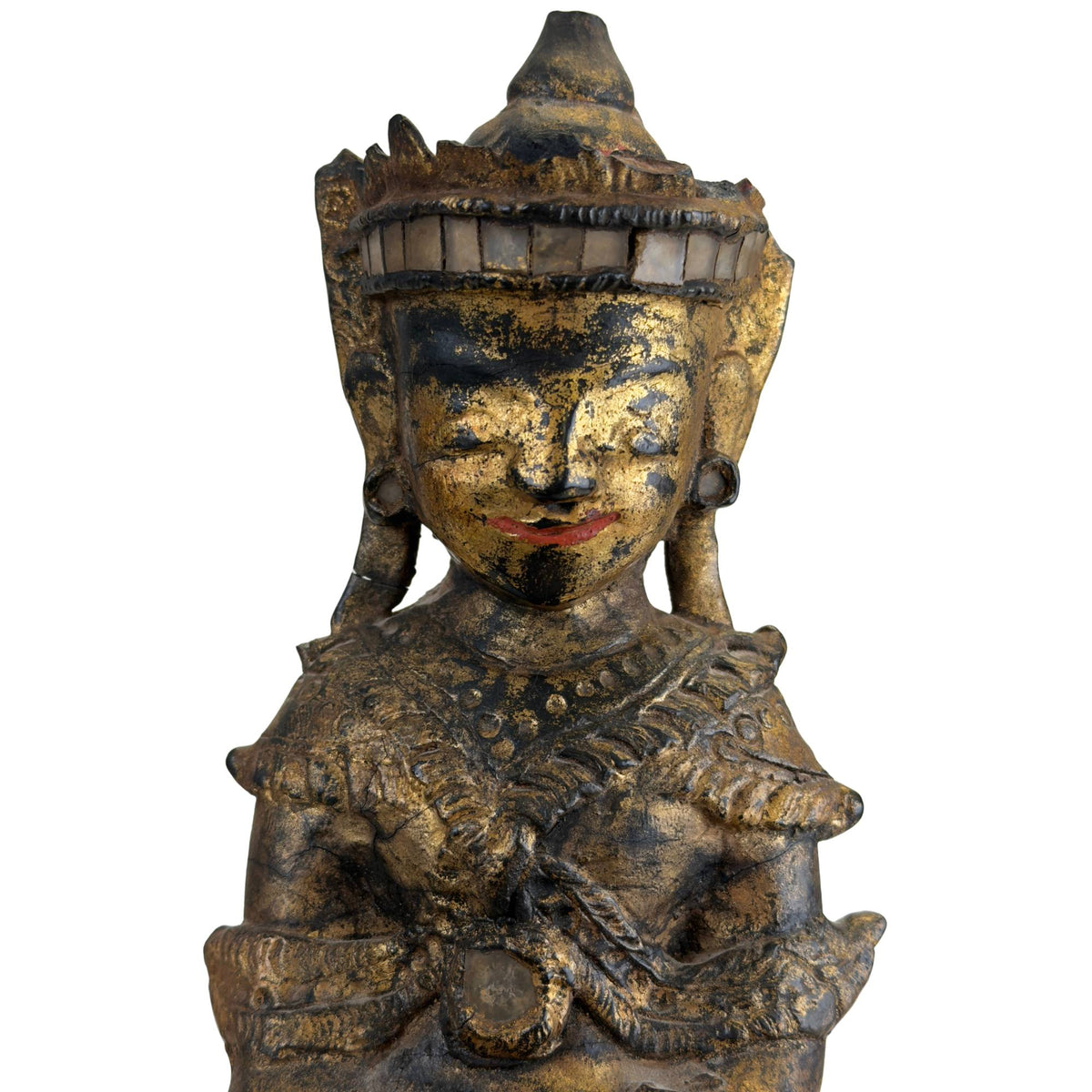 Gilded temple statue from historical Burma