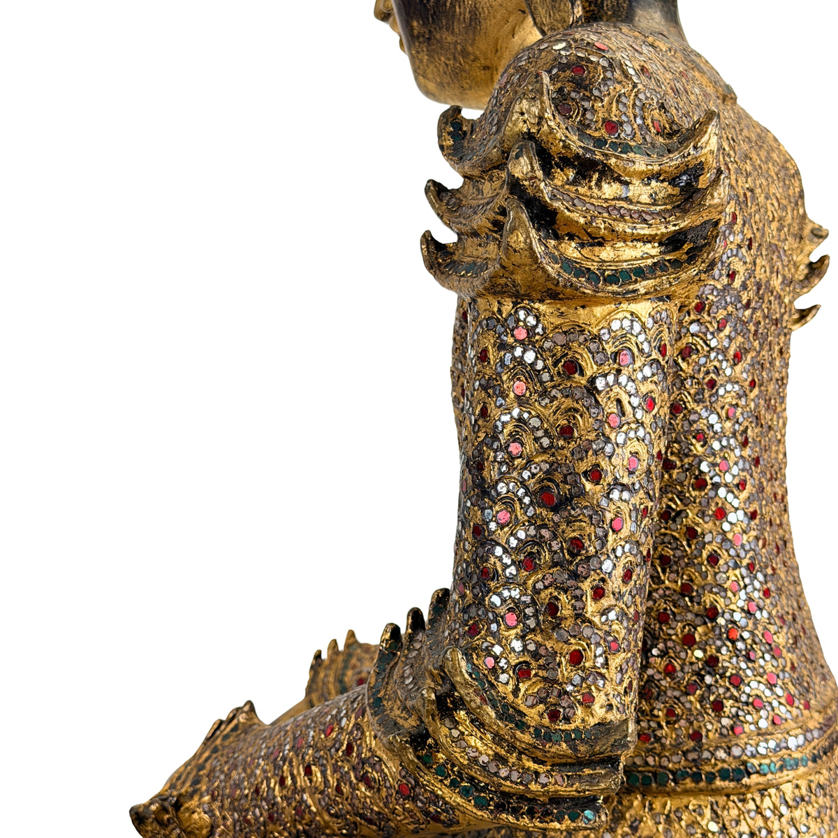 Vergoldeter burmesischer Buddha mit authentischen Altersspuren
