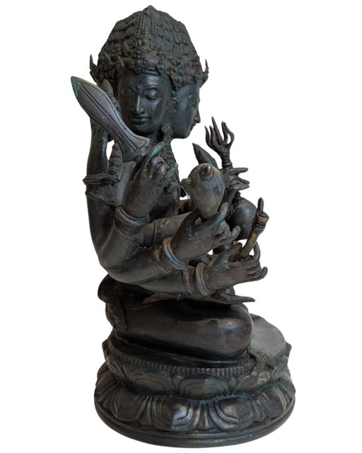 Indonesische Brahma-Statue, vergoldete Bronze