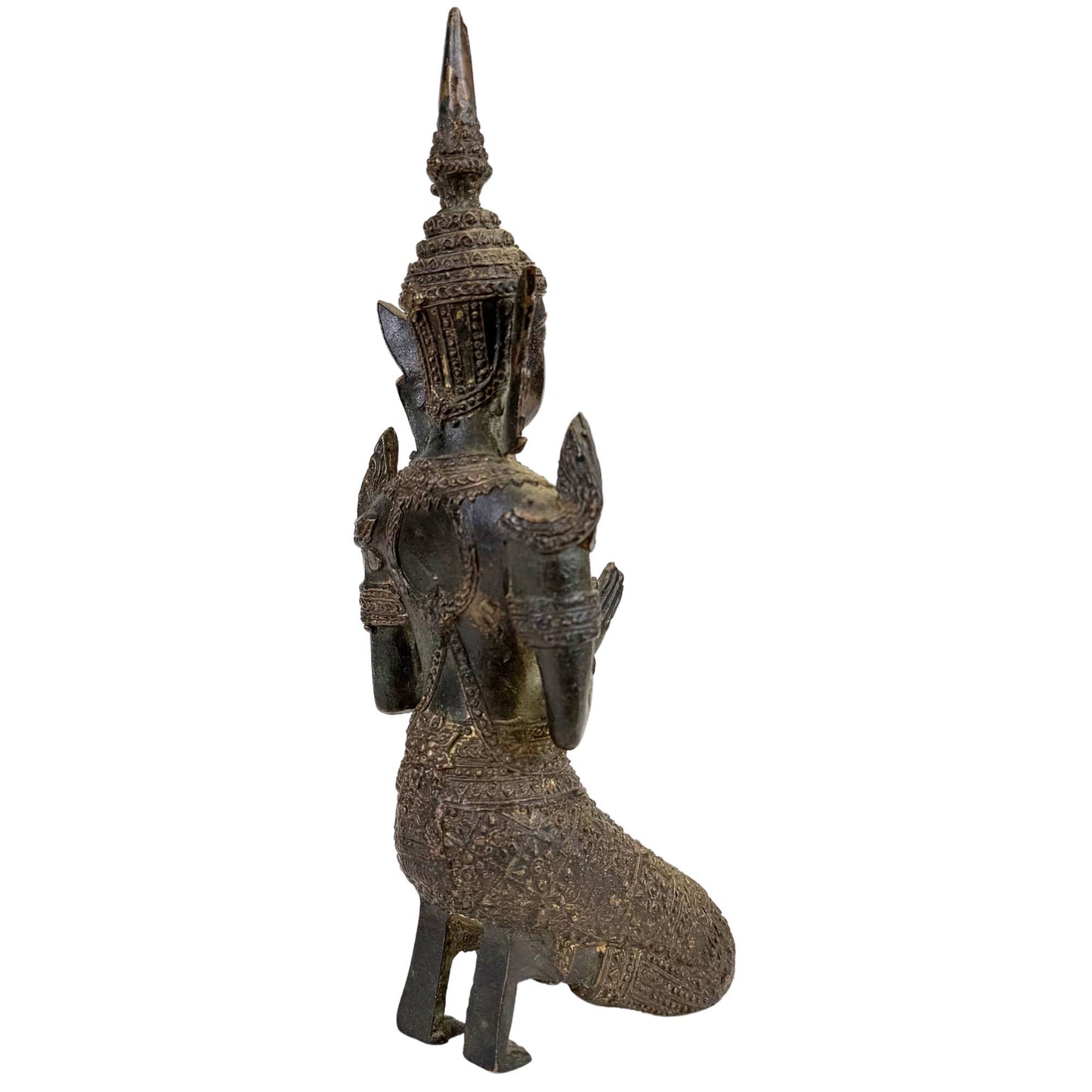 Vintage-Bronzestatue eines Tempelwächters aus Thailand mit Patina