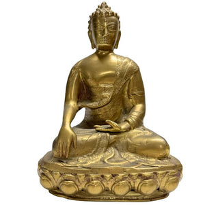 Vintage Bronze Shakyamuni Buddha Statue - 24,5 cm - Handgraviert - 70er Jahre
