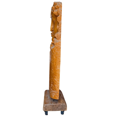 Vintage Guanyin Holzskulptur circa 1970-1990