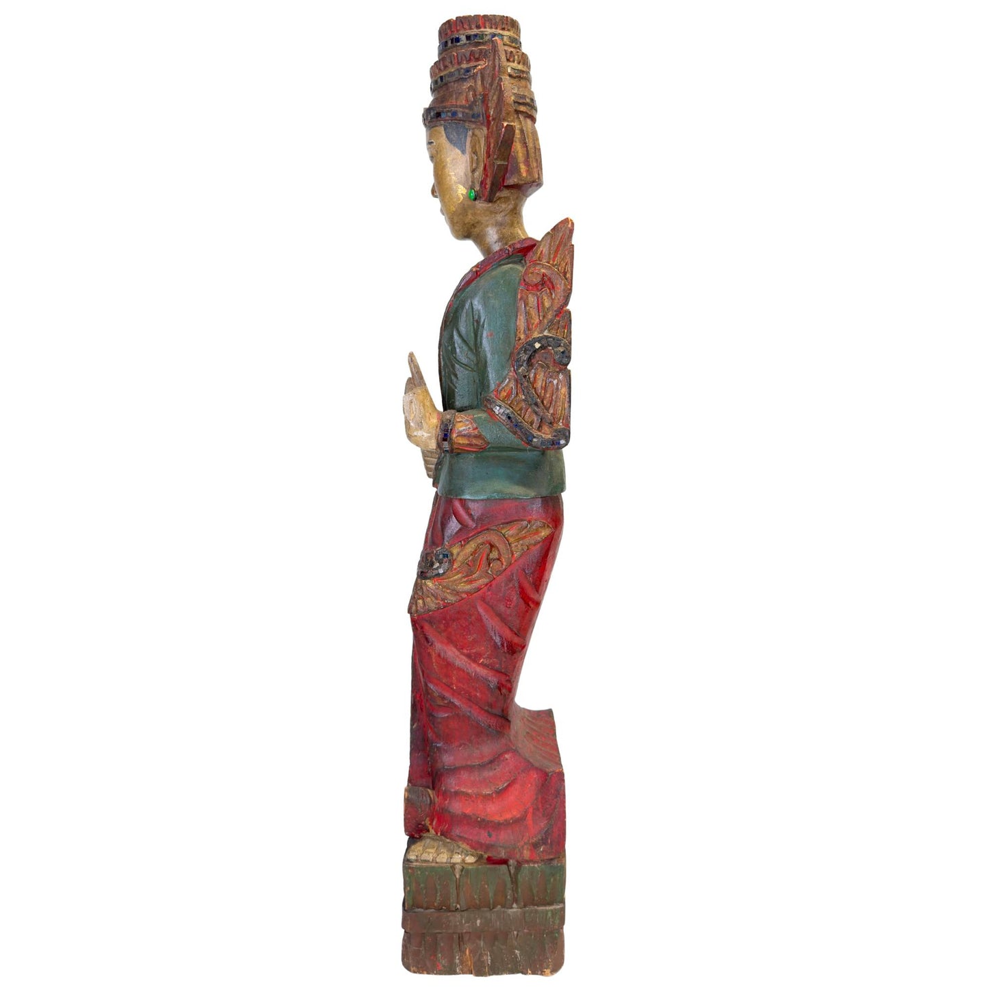 Große, antike Tempelwächterfigur aus Burma, 86 cm hoch