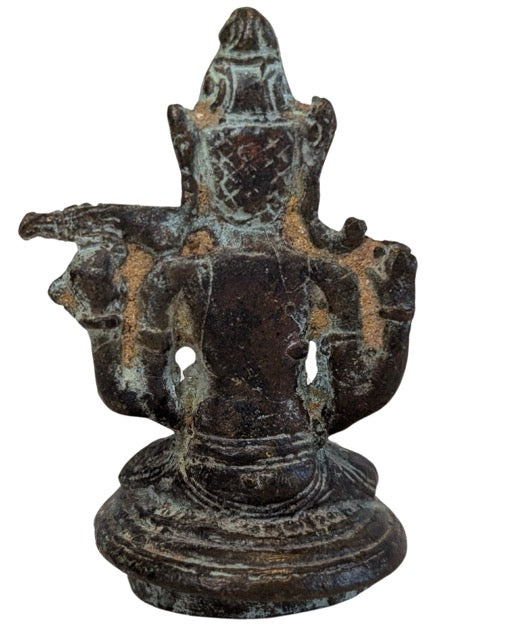 Kleine Bronzestatue von Vishnu, die Glück bringen soll