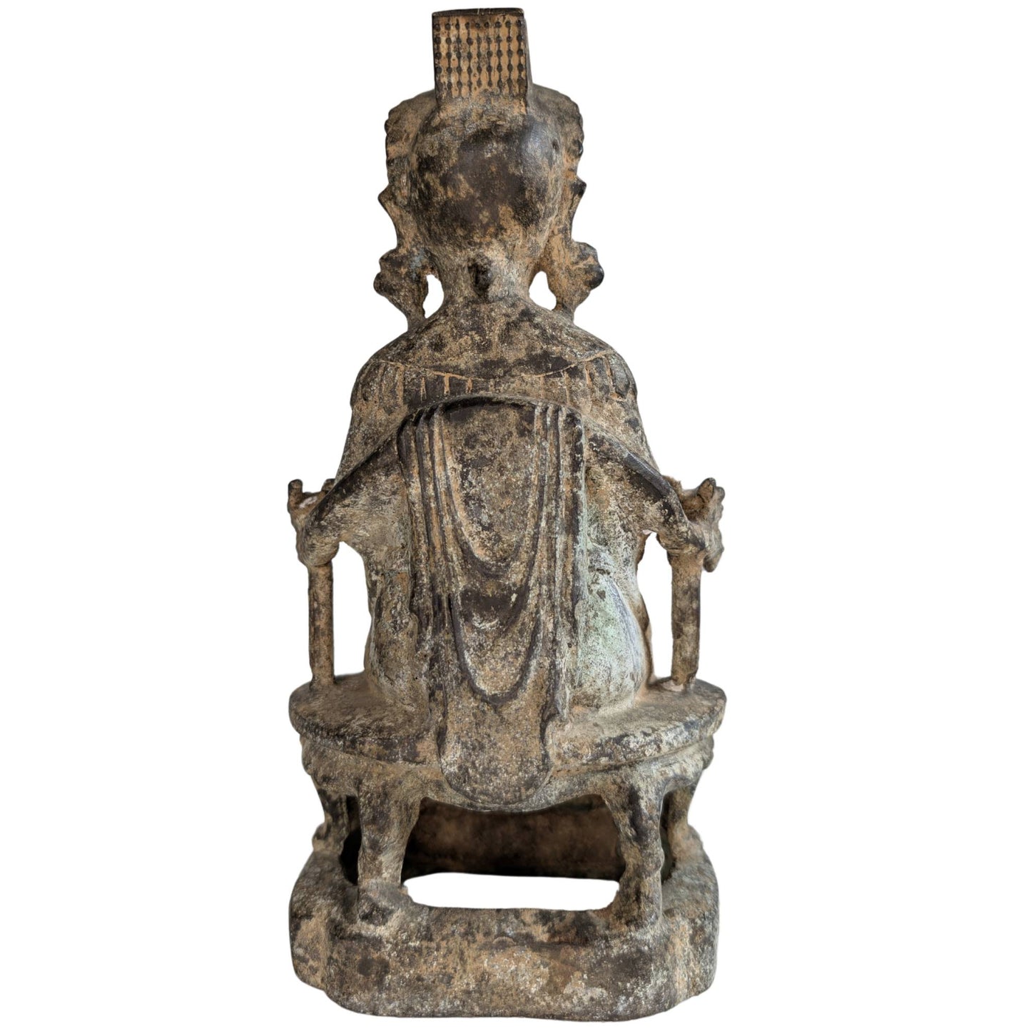 Seltene vergoldete Bronzestatue der Guanyin aus der Qing-Dynastie.