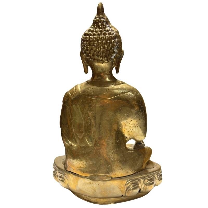 Antiker, feuervergoldeter Buddha aus der tibetisch-himalayischen Tradition