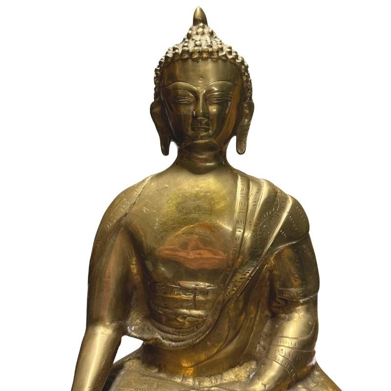 Antiker tibetischer, feuervergoldeter Buddha aus dem 18. bis frühen 19. Jahrhundert