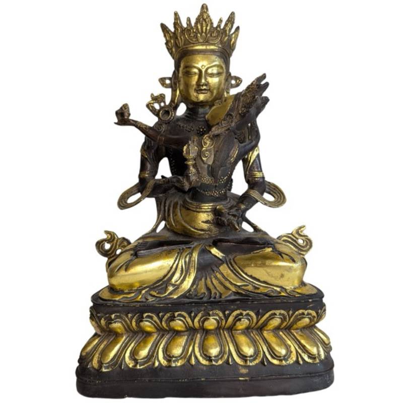 Antike tantrische buddhistische Yab-Yum-Bronzestatue aus Asien