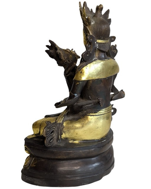 Bronzestatue von Yab Yum auf Lotussockel aus Tibet