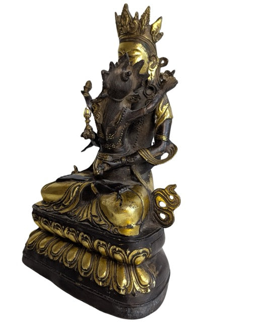 Buddhistische Yab-Yum-Bronzestatue aus Tibet