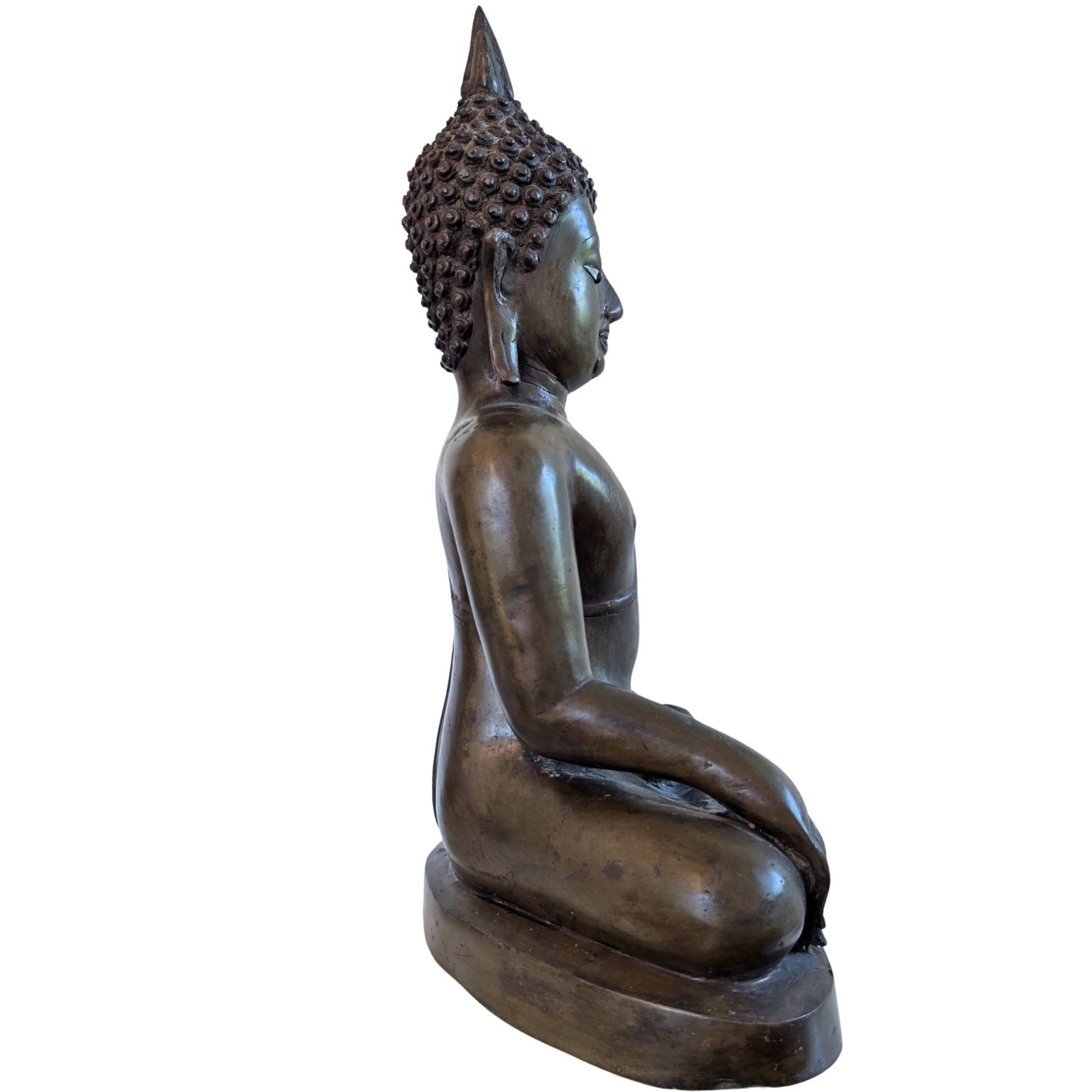 Seltene Buddha-Statue aus Laos aus dem 18. Jahrhundert mit authentischen Elfenbeineinlagen.