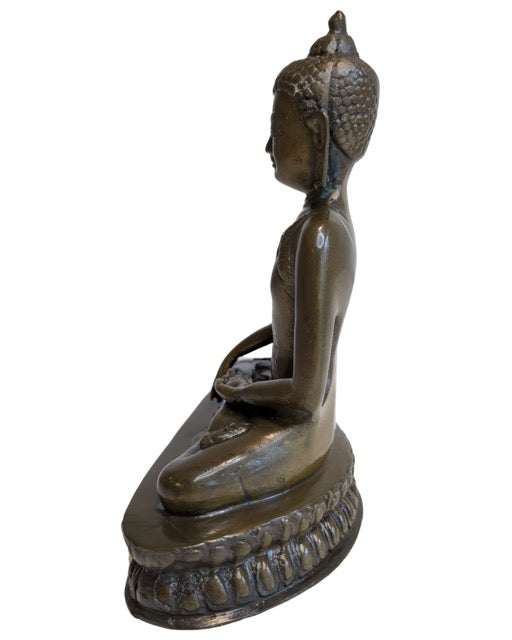 Sitzende nepalesische Buddha-Statue aus Bronze