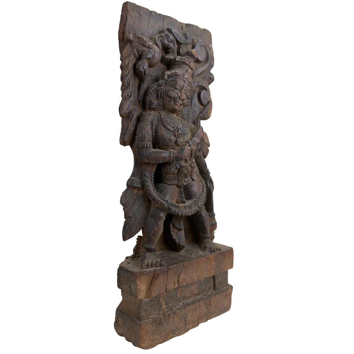 Hand-carved depiction of Lord Rama in solid South Indian hardwood