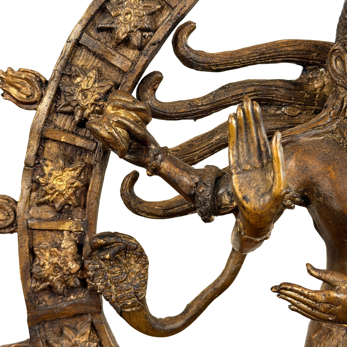 Hand in Abhaya vor dem Flammenkranz, Detail
