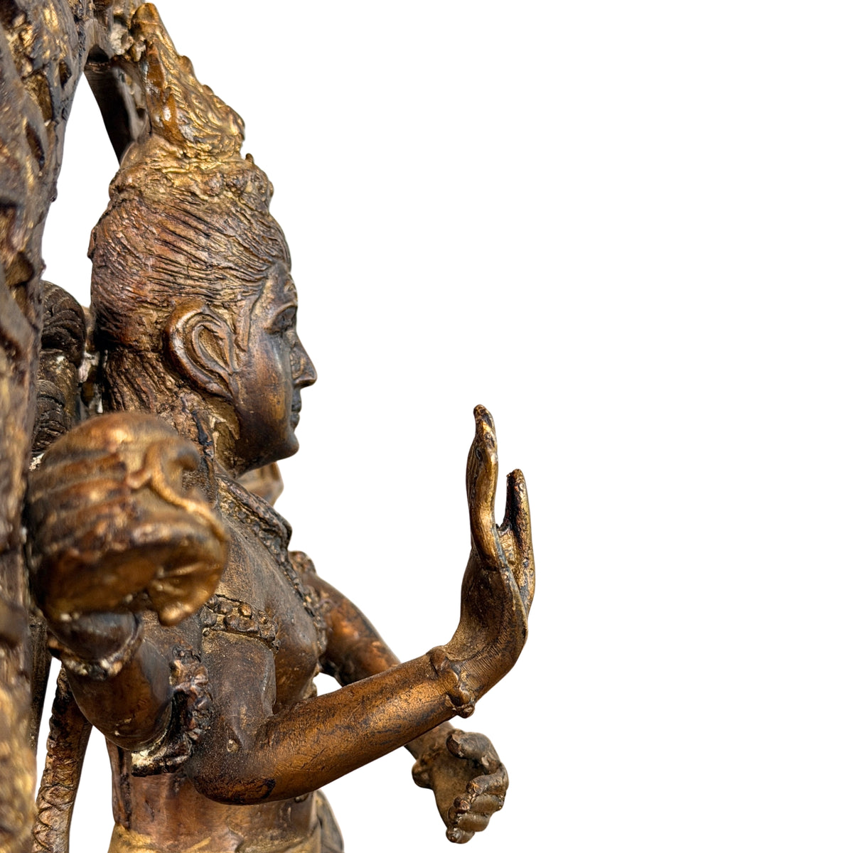 Gesicht und Hand in Abhaya von der Seite, Detail