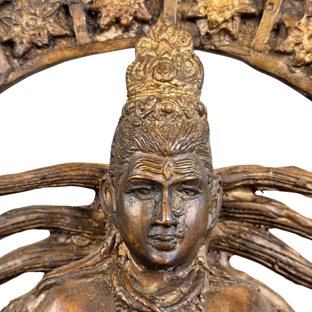 Gesicht mit drittem Auge und aufgetürmter Jatamukuta, Detail