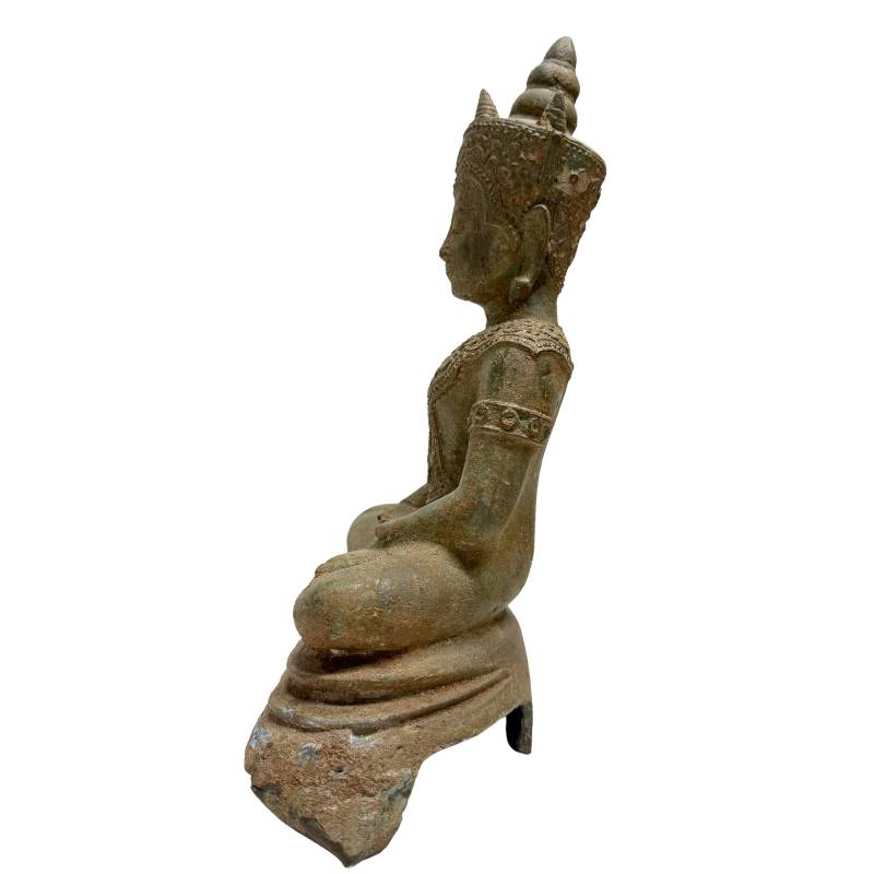 Buddha-Statue aus Südostasien, Bronze, Meditationsstil, klassisch