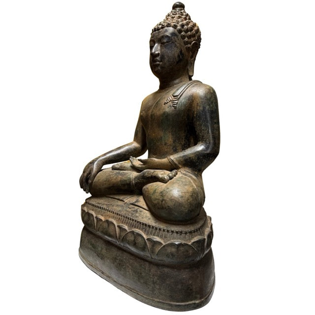 Schwere Buddha-Statue aus Bronze für Wohnzimmer, Flur oder spirituelles Interieur